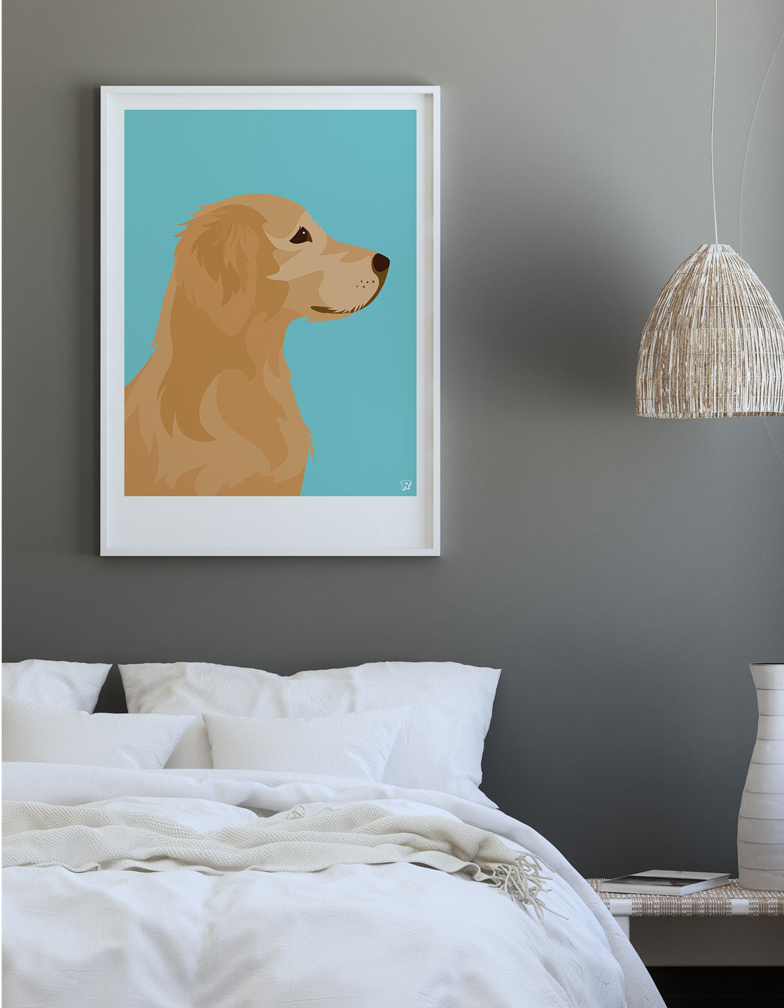 A beautifully designed gift featuring a Golden Retriever, showcasing its friendly expression and golden fur.