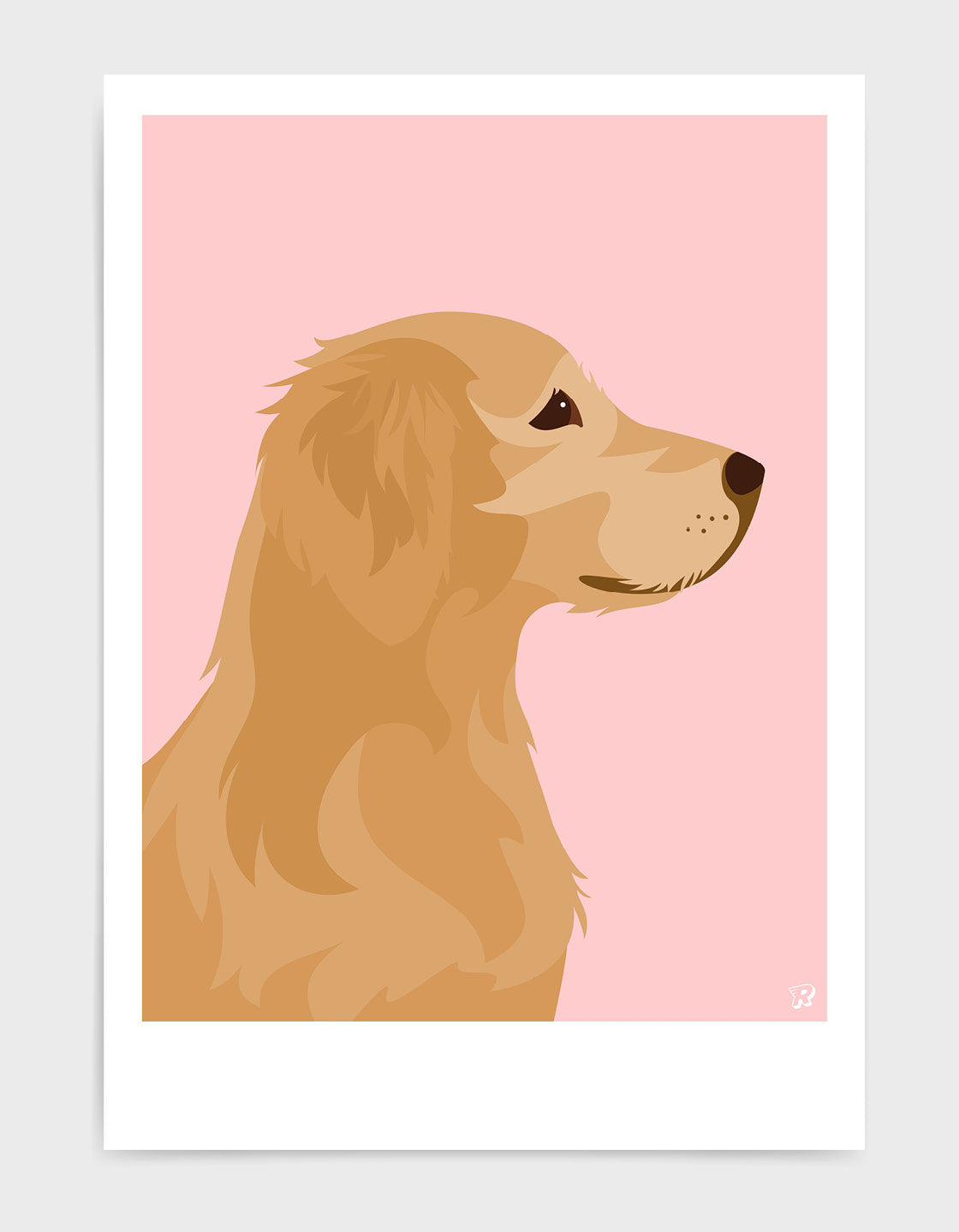 A beautifully designed gift featuring a Golden Retriever, showcasing its friendly expression and golden fur.