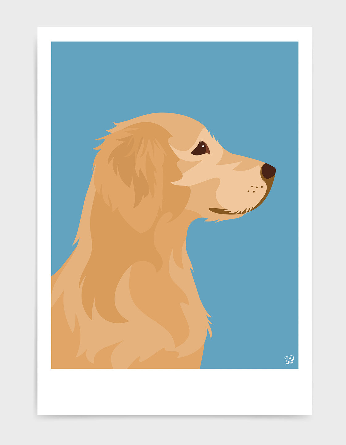 A beautifully designed gift featuring a Golden Retriever, showcasing its friendly expression and golden fur.