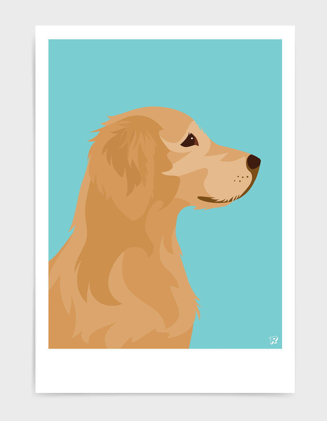 A beautifully designed gift featuring a Golden Retriever, showcasing its friendly expression and golden fur.