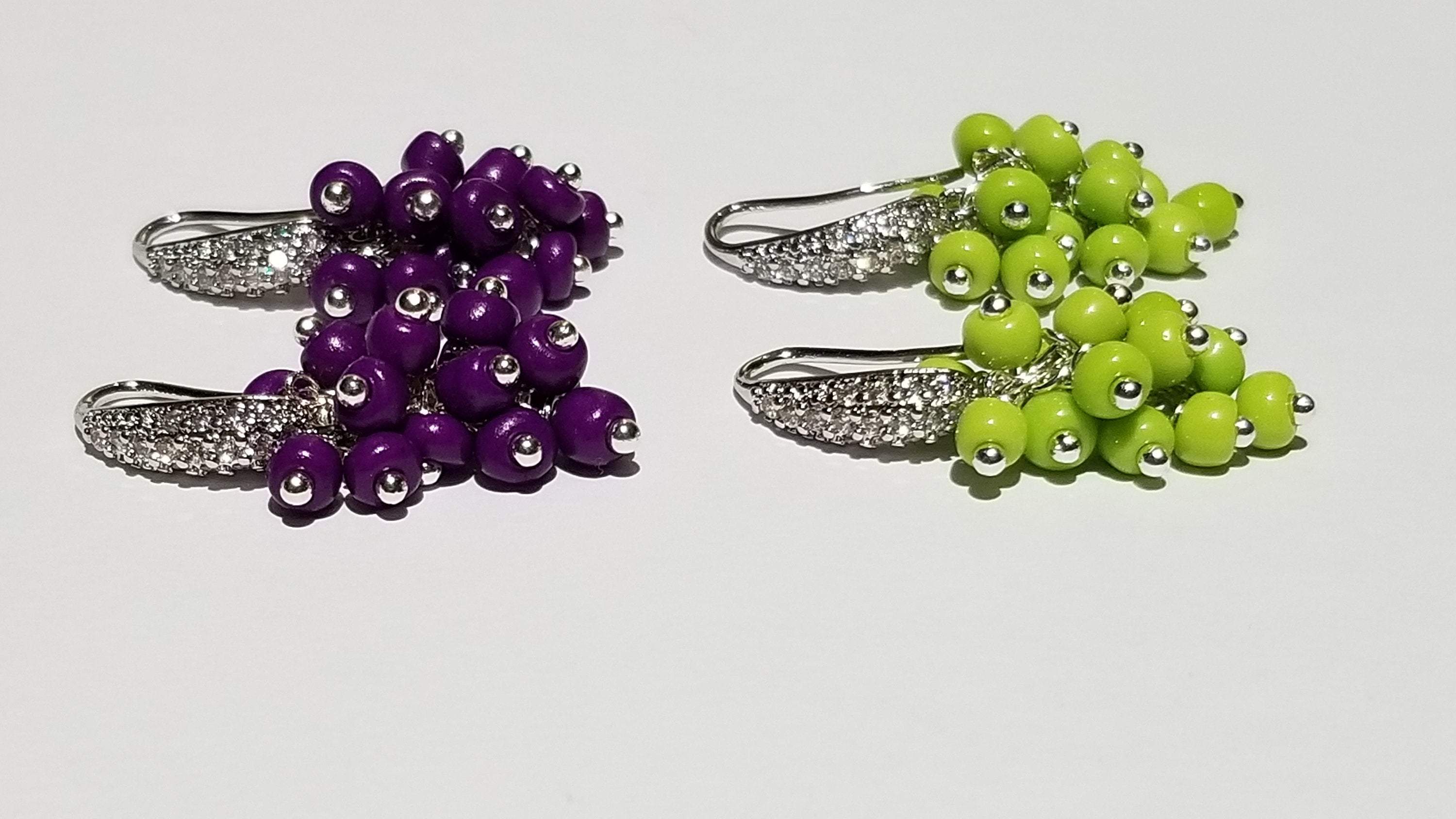 Elegant grape bunch earrings showcasing intricate design and craftsmanship.