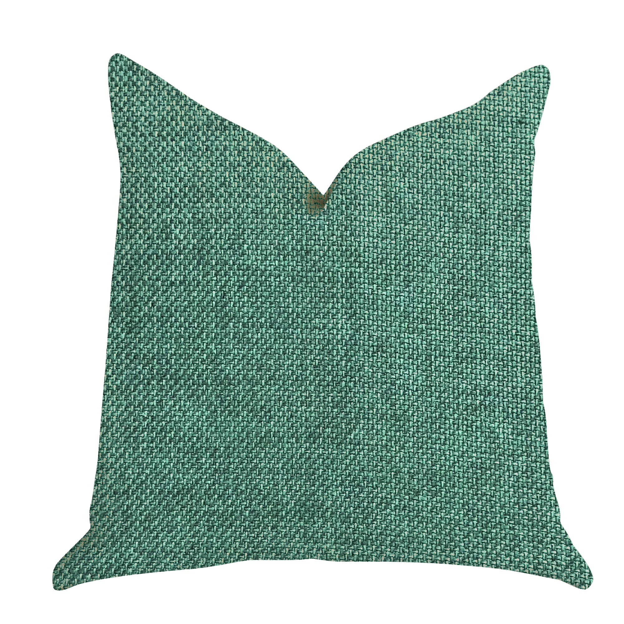 Grass Seed Luxury Throw Pillow in vibrant green, showcasing double-sided design and invisible zipper closure.