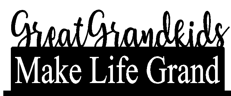 Great Grandkids Make Life Grand Metal Wall Art in black, showcasing a heartfelt message about grandchildren.