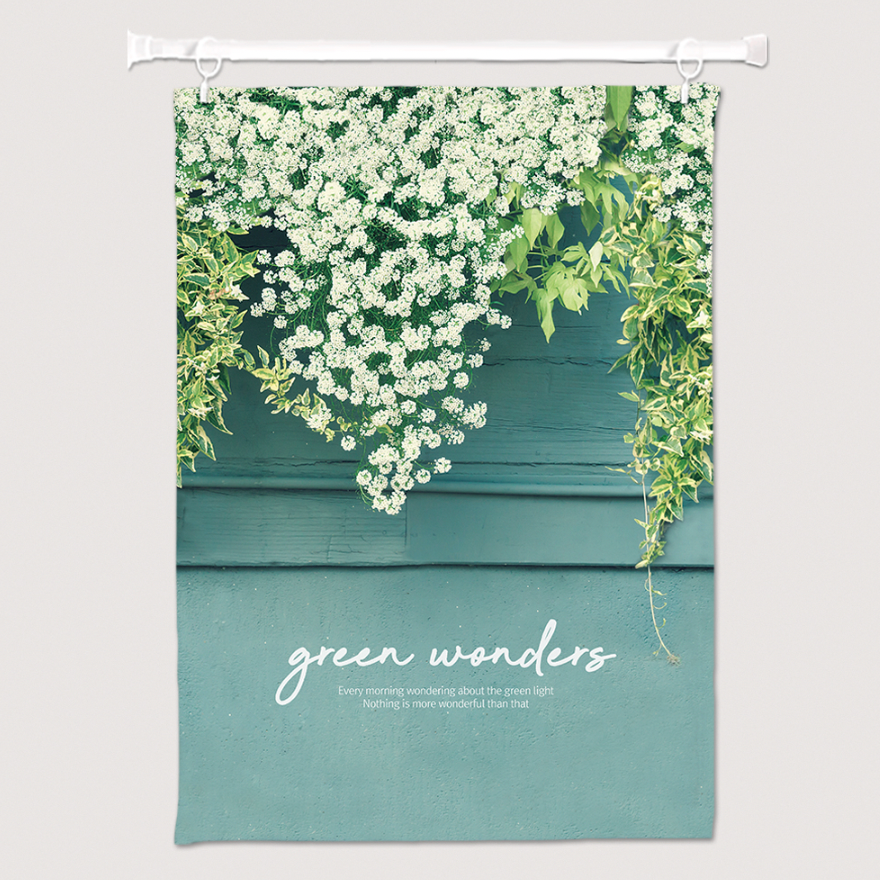 Green Wonder fabric poster measuring 50cm x 70cm with a modern design, displayed against a neutral background.