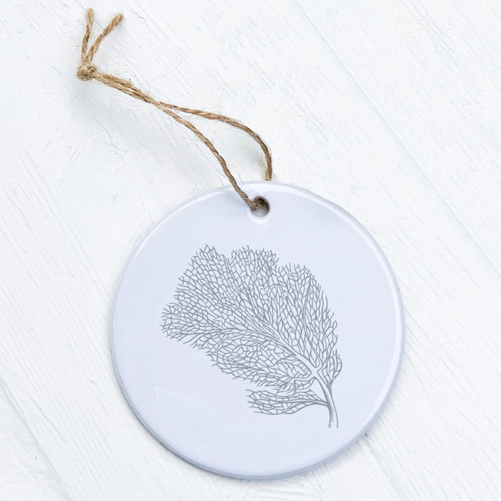 A beautifully crafted Grey Coral Ornament made of high-quality porcelain, featuring a vibrant design with a smooth, glossy finish.