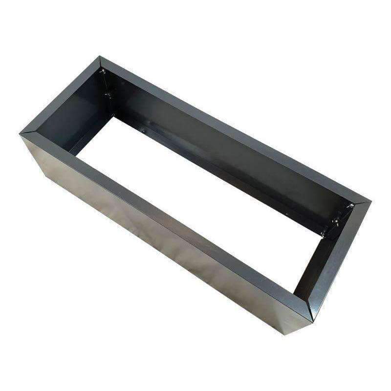 A stylish grey metal planter, lightweight and durable, designed for artificial hedges, showcasing a sleek powder-coated finish.