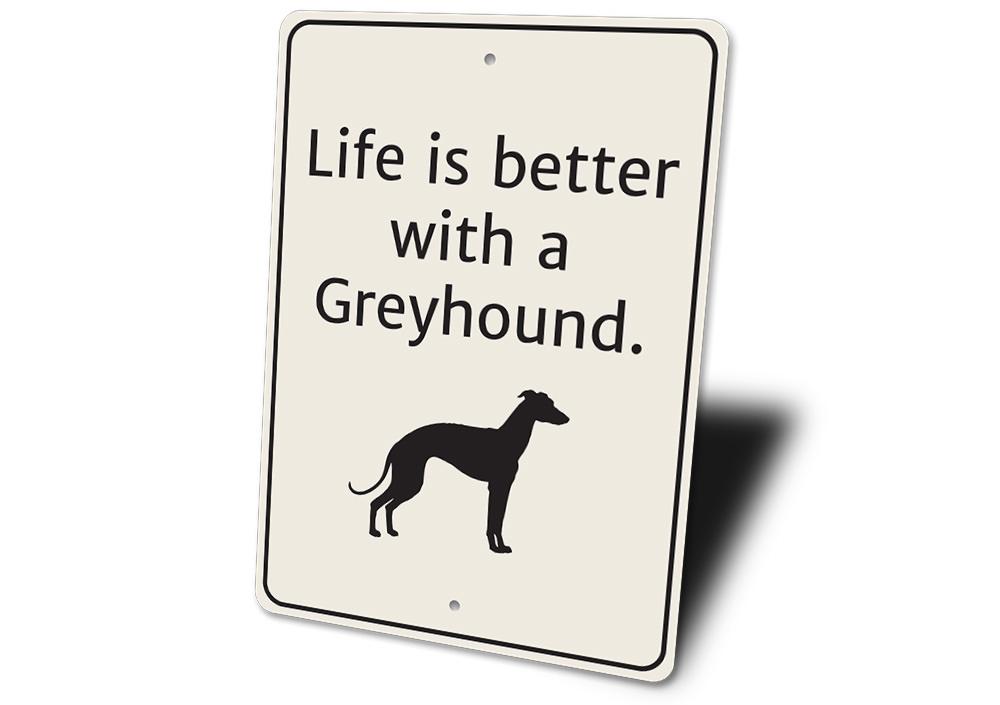 Customizable Greyhound sign made of aluminum, featuring a sleek design suitable for indoor and outdoor decor.