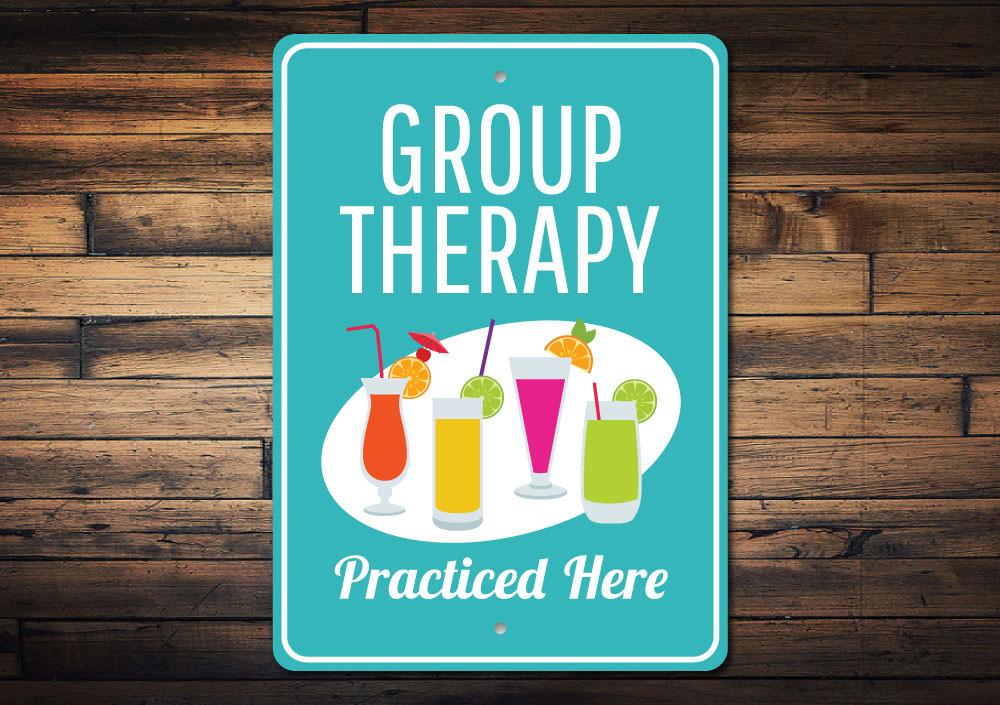 Customizable Group Therapy Sign made of high-quality aluminum, featuring pre-drilled holes for easy mounting.