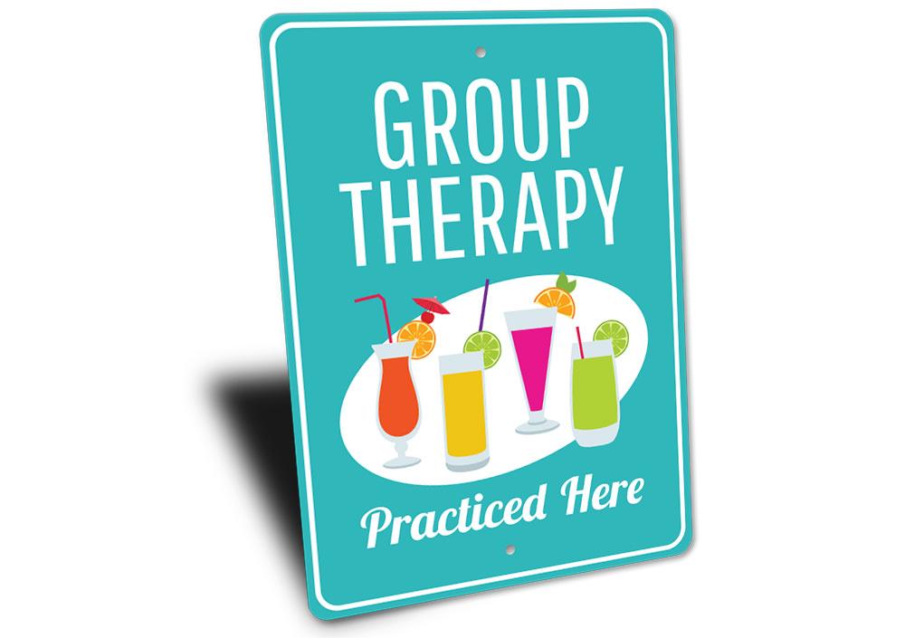 Customizable Group Therapy Sign made of high-quality aluminum, featuring pre-drilled holes for easy mounting.