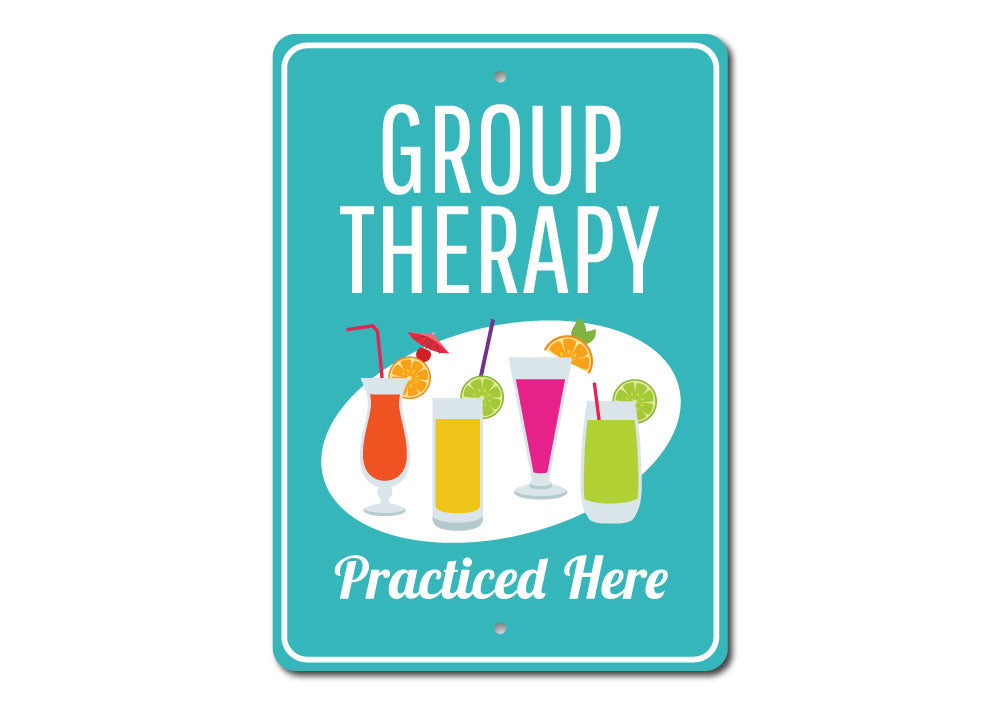 Customizable Group Therapy Sign made of high-quality aluminum, featuring pre-drilled holes for easy mounting.