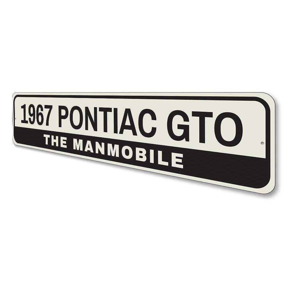 Custom GTO sign made of high-quality aluminum, featuring personalized text options, perfect for garages and man caves.