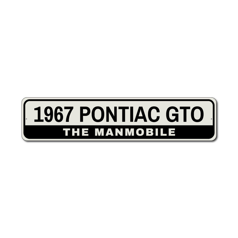 Custom GTO sign made of high-quality aluminum, featuring personalized text options, perfect for garages and man caves.