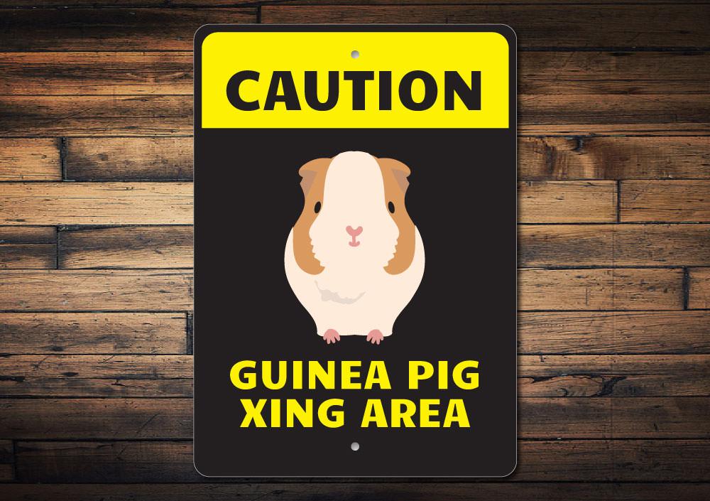 Customizable Guinea Pig Sign made of high-quality aluminum, featuring vibrant colors and a playful design, perfect for kids' rooms.