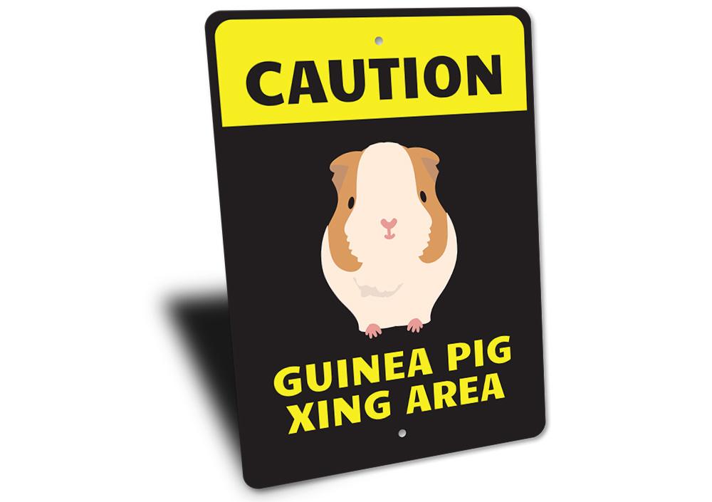 Customizable Guinea Pig Sign made of high-quality aluminum, featuring vibrant colors and a playful design, perfect for kids' rooms.