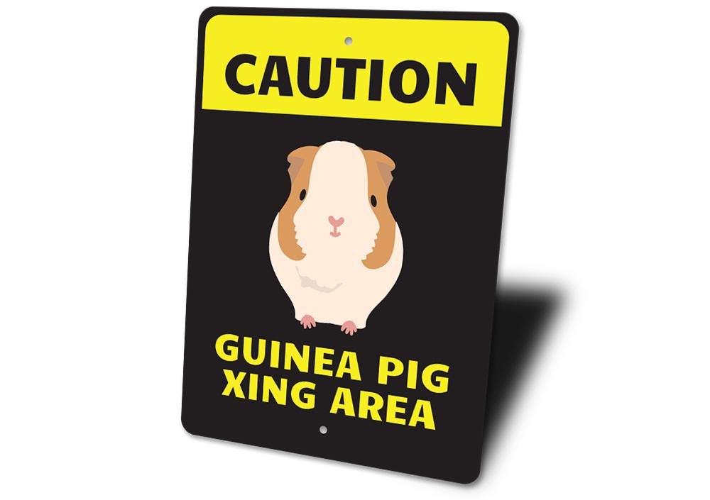 Customizable Guinea Pig Sign made of high-quality aluminum, featuring vibrant colors and a playful design, perfect for kids' rooms.