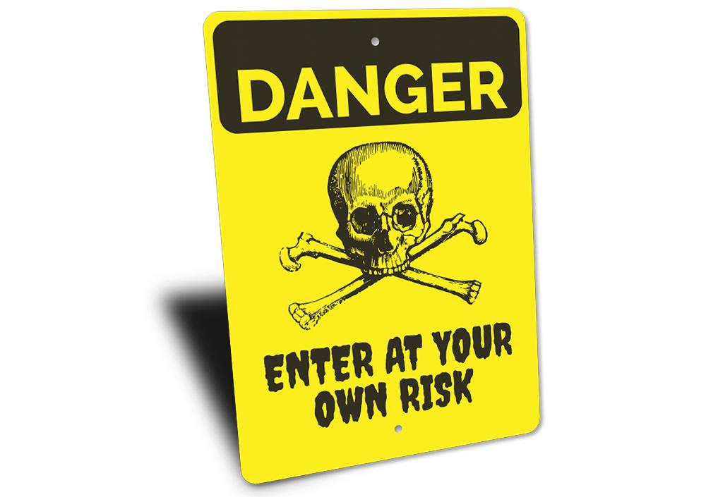 A spooky Halloween Danger Sign made of high-quality aluminum, featuring eerie designs perfect for festive decorations.