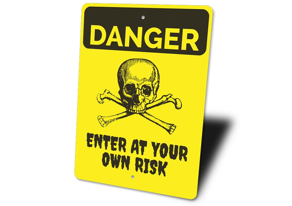 A spooky Halloween Danger Sign made of high-quality aluminum, featuring eerie designs perfect for festive decorations.