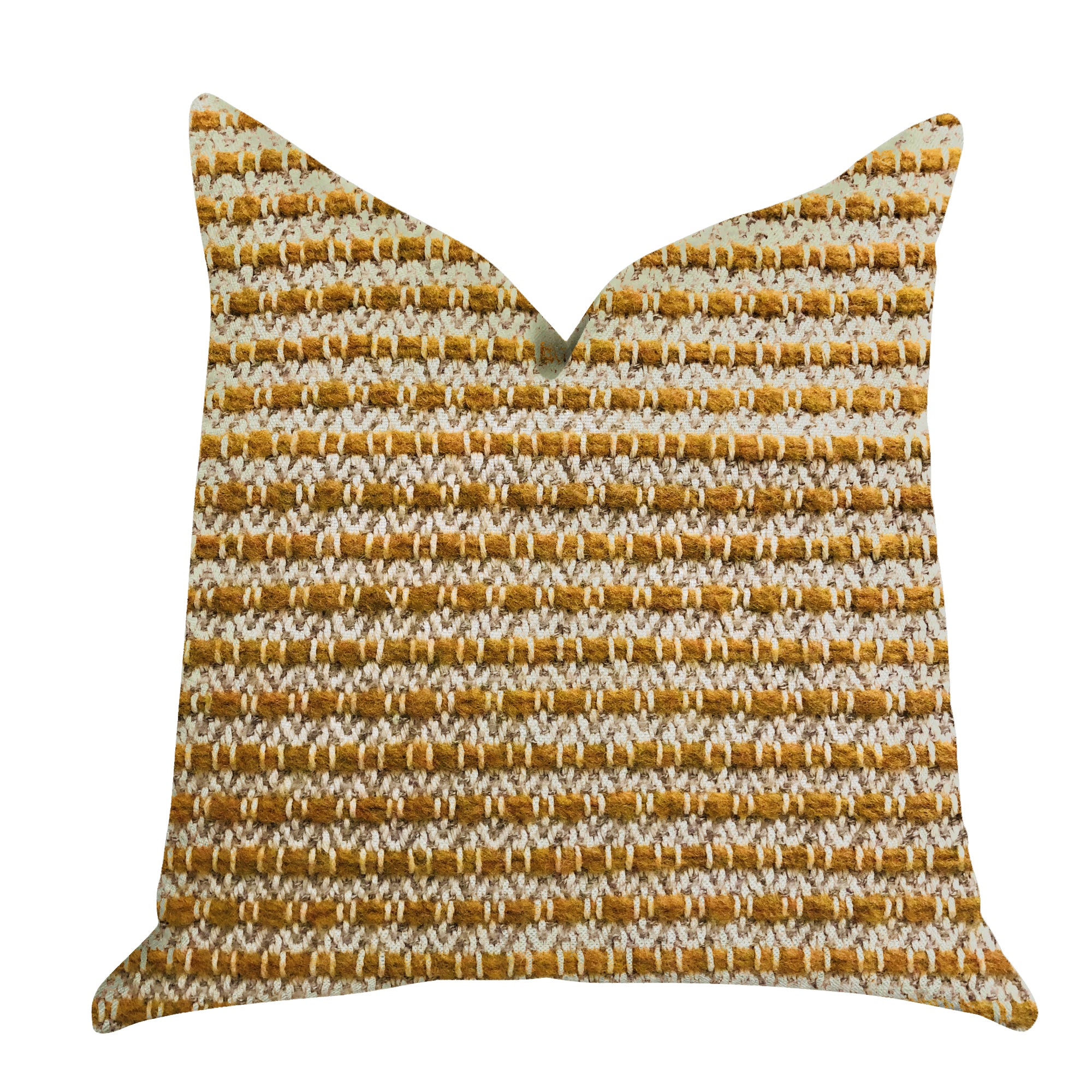 Hamilton Braid Brown Tones Luxury Throw Pillow featuring a stylish blend of brown and orange colors, handmade in the USA with a double-sided design.