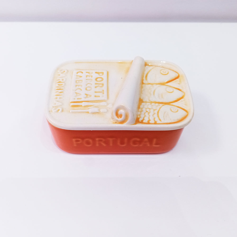 Hand-painted ceramic soap box featuring a whimsical sardine design, perfect for bathroom decor.