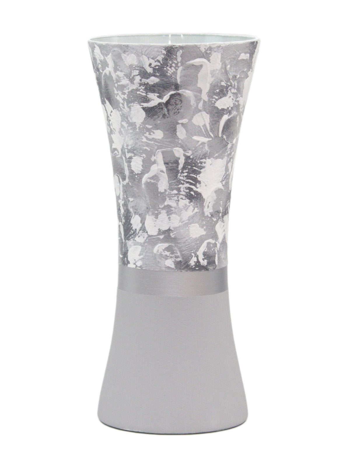 A beautifully hand-painted glass vase featuring intricate floral and geometric designs, perfect for displaying flowers in any interior setting.