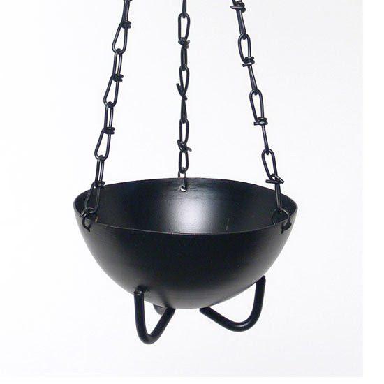 Large hanging cauldron for burning smudging herbs and resins, featuring a durable design and compact size, ideal for cleansing rituals.