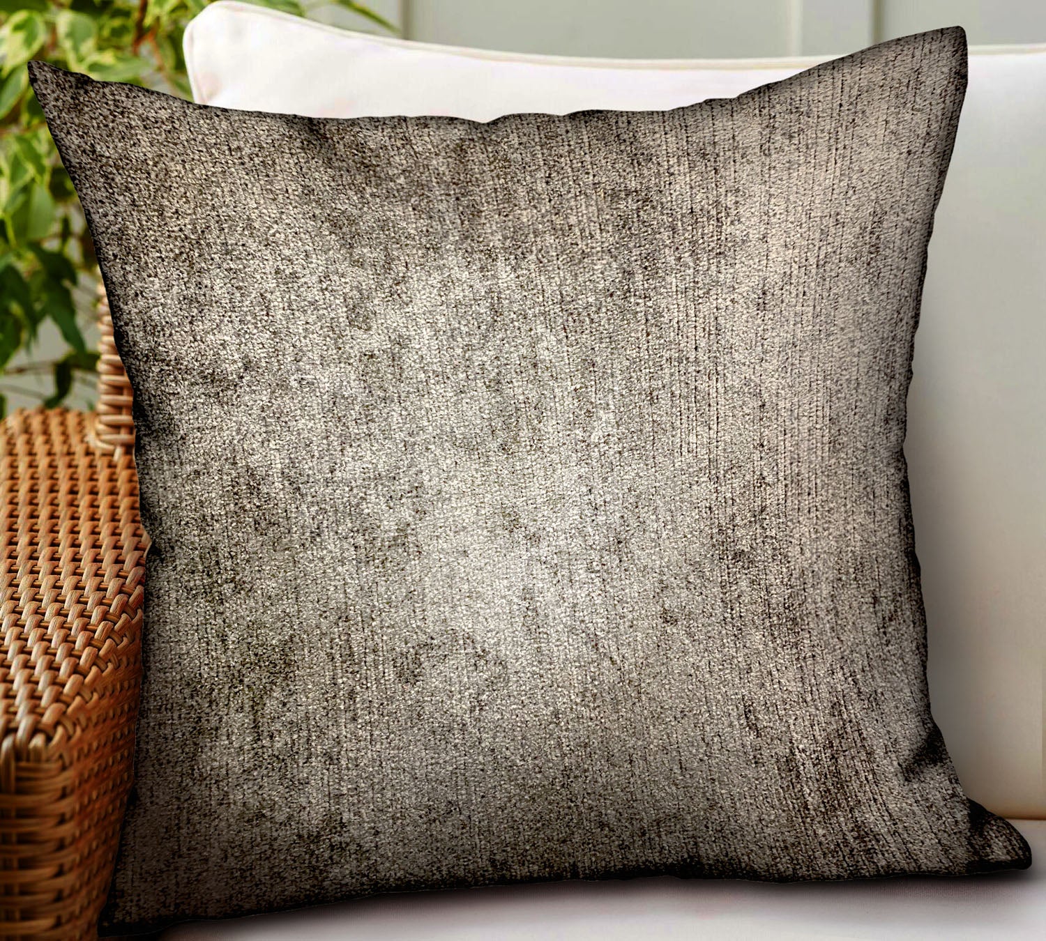 Harbor Sky Brown Solid Luxury Throw Pillow showcasing handcrafted fabric and invisible zipper, perfect for indoor and outdoor use.