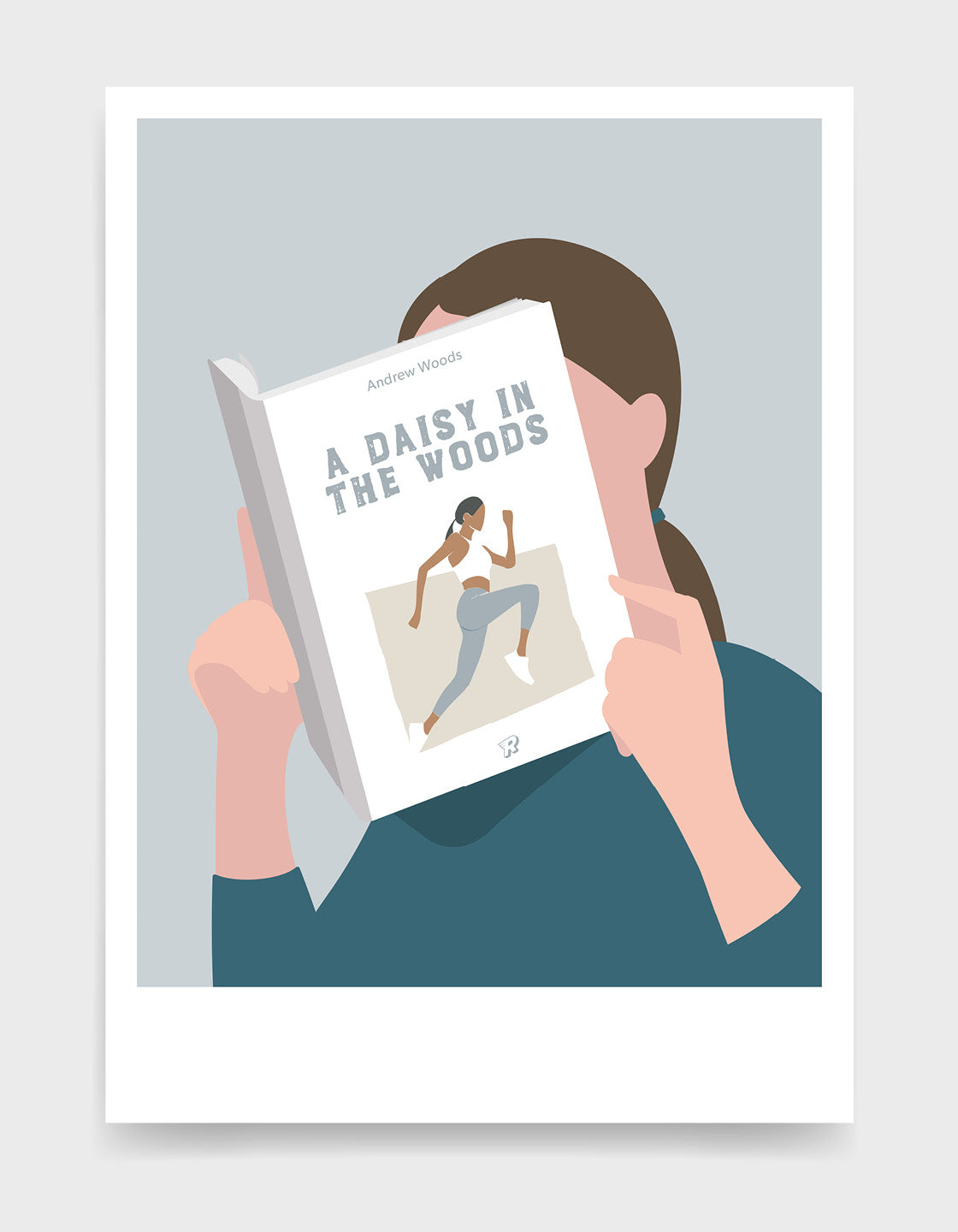 Personalised art print titled 'Head in a Book' featuring custom text options and various styles, perfect for book lovers.