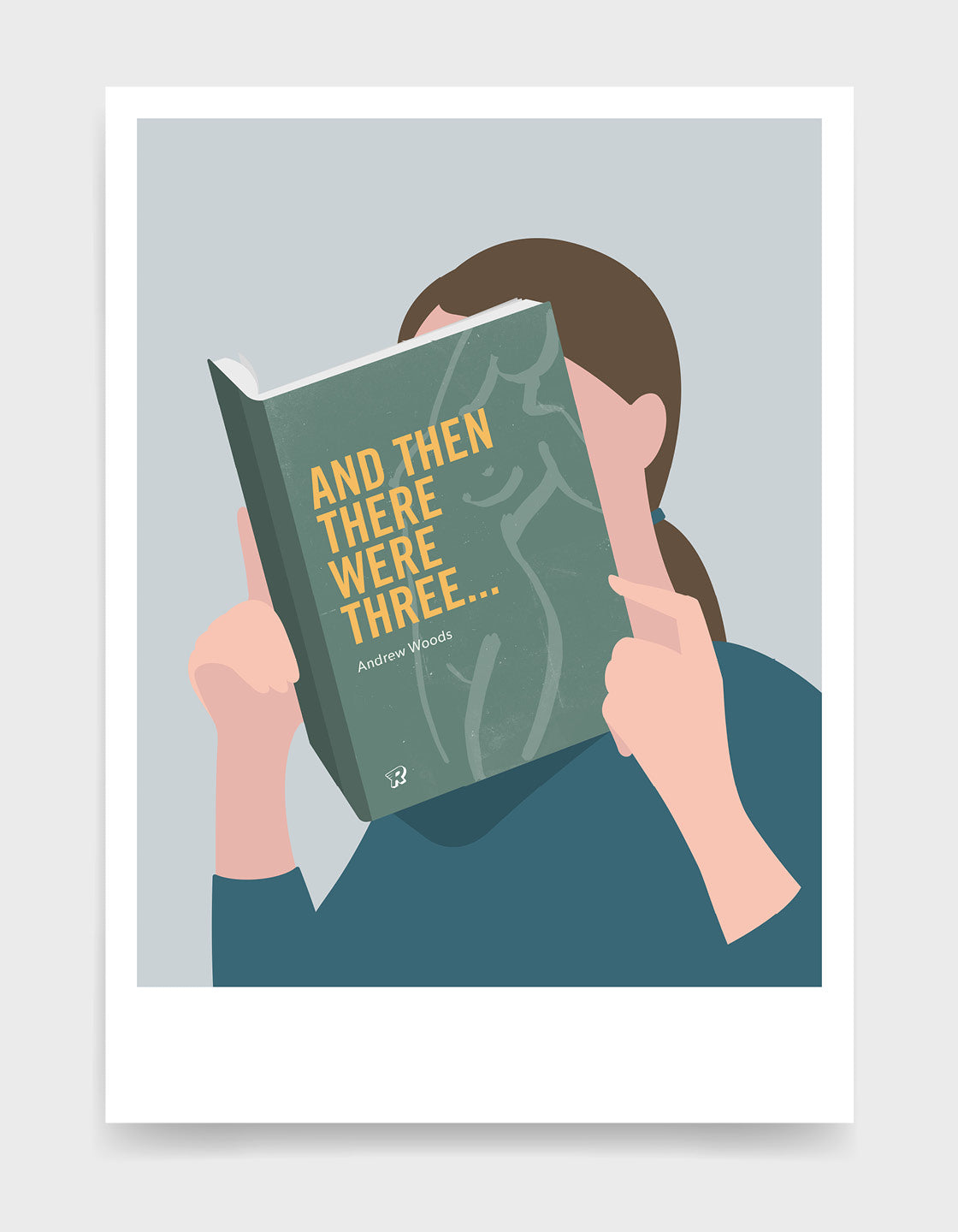 Personalised art print titled 'Head in a Book' featuring custom text options and various styles, perfect for book lovers.