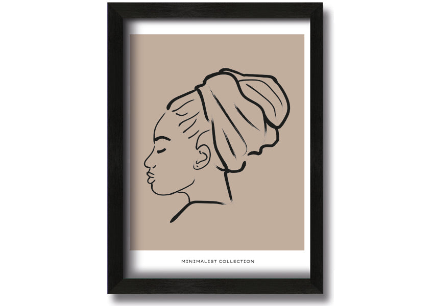 A beautifully framed Head Wrap print showcasing vibrant colors and intricate details, ready to hang on a wall.