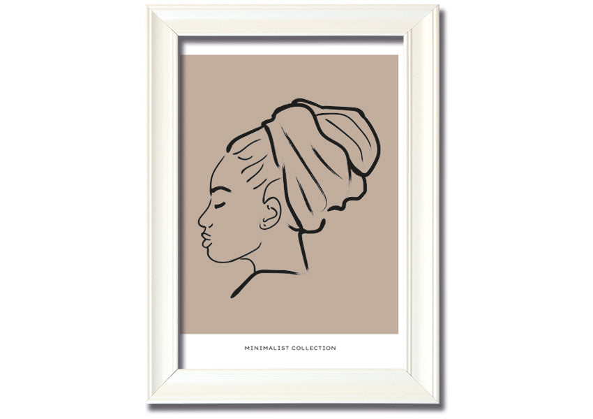 A beautifully framed Head Wrap print showcasing vibrant colors and intricate details, ready to hang on a wall.