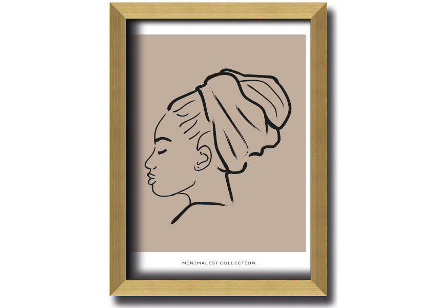 A beautifully framed Head Wrap print showcasing vibrant colors and intricate details, ready to hang on a wall.