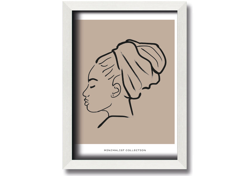 A beautifully framed Head Wrap print showcasing vibrant colors and intricate details, ready to hang on a wall.