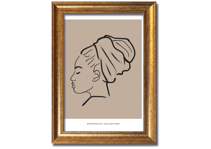 A beautifully framed Head Wrap print showcasing vibrant colors and intricate details, ready to hang on a wall.