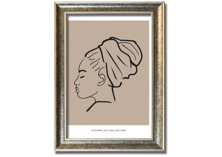 A beautifully framed Head Wrap print showcasing vibrant colors and intricate details, ready to hang on a wall.