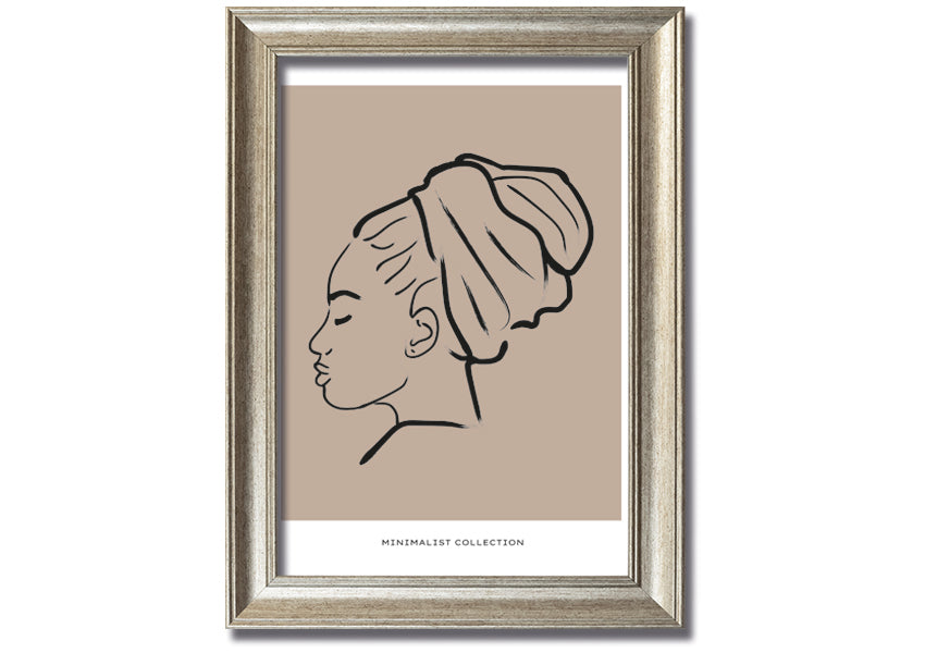 A beautifully framed Head Wrap print showcasing vibrant colors and intricate details, ready to hang on a wall.