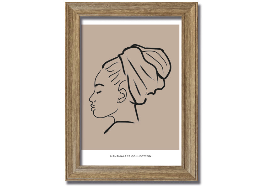 A beautifully framed Head Wrap print showcasing vibrant colors and intricate details, ready to hang on a wall.