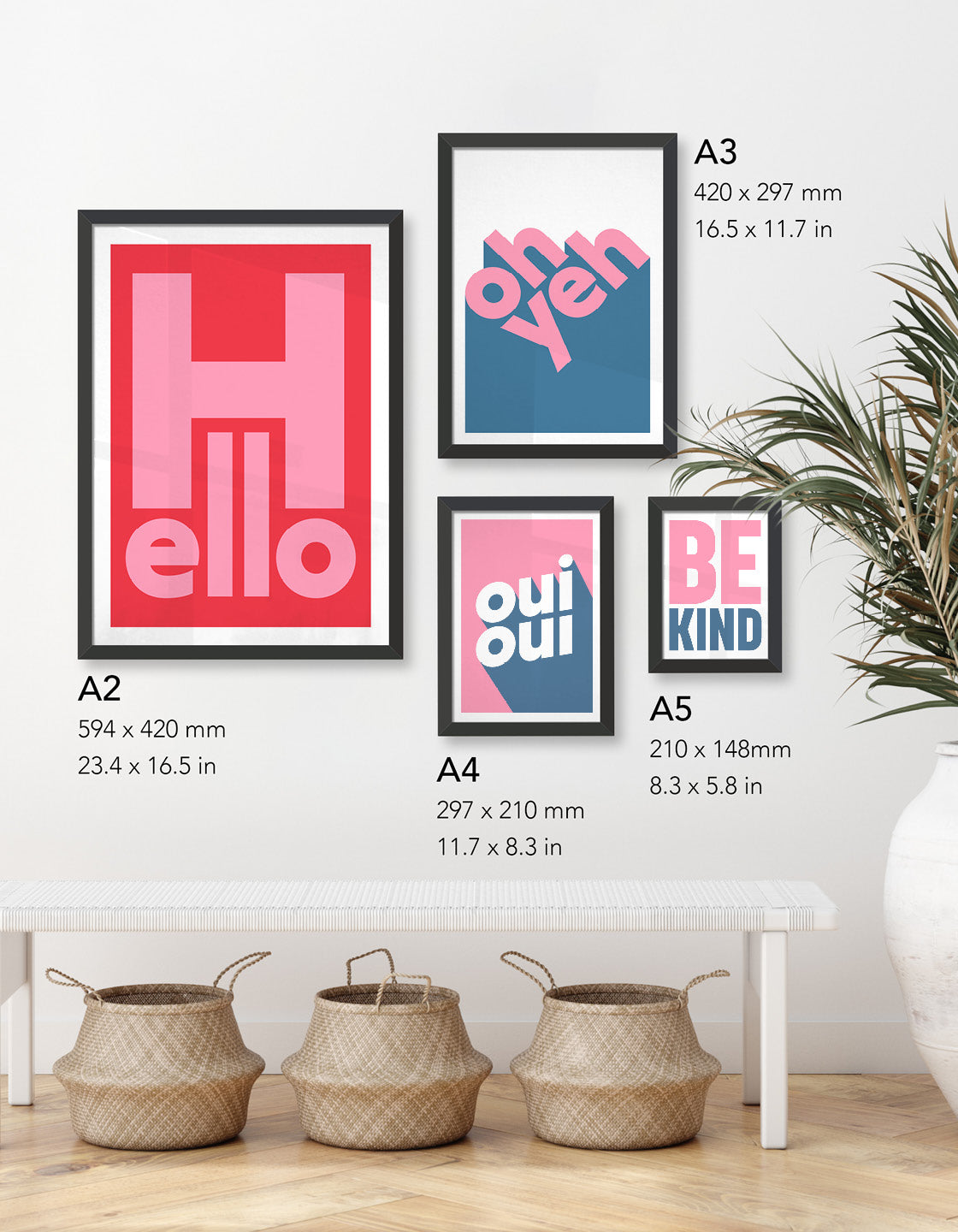 Hell Yeah print featuring bold typography on a minimalist background, perfect for modern decor.