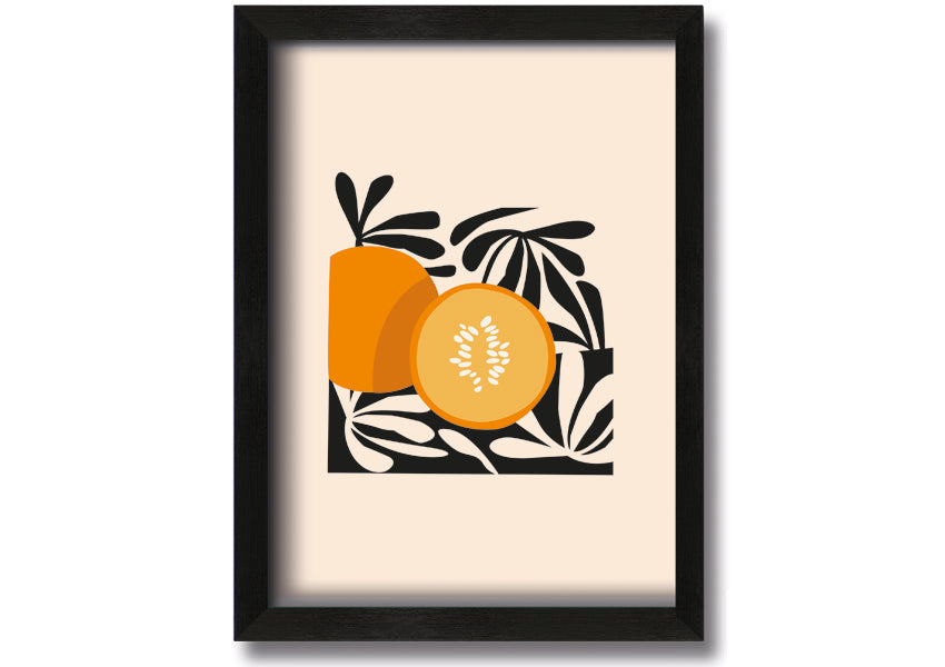 Hello Pumpkin framed print with autumn-themed design, available in various frame colors, handmade in the UK.