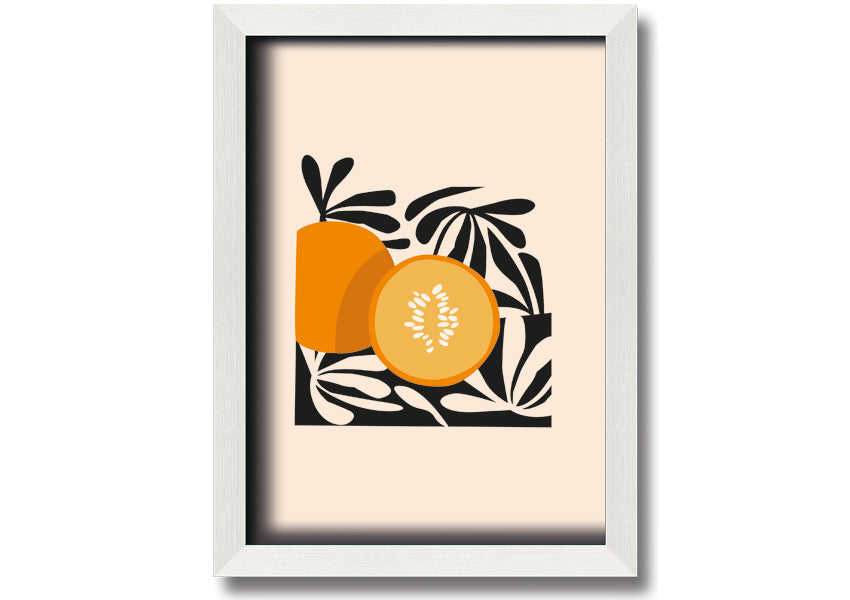 Hello Pumpkin framed print with autumn-themed design, available in various frame colors, handmade in the UK.