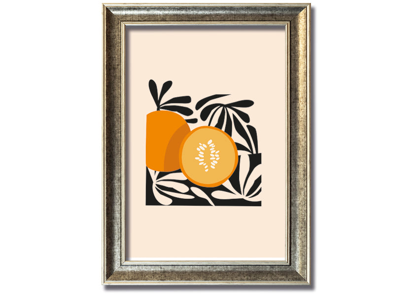 Hello Pumpkin framed print with autumn-themed design, available in various frame colors, handmade in the UK.