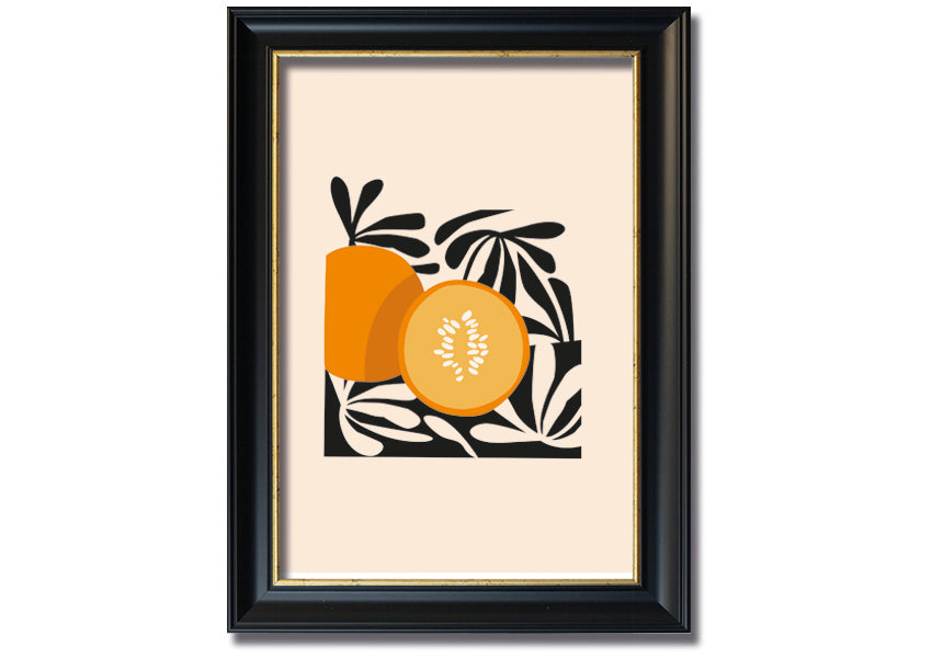 Hello Pumpkin framed print with autumn-themed design, available in various frame colors, handmade in the UK.