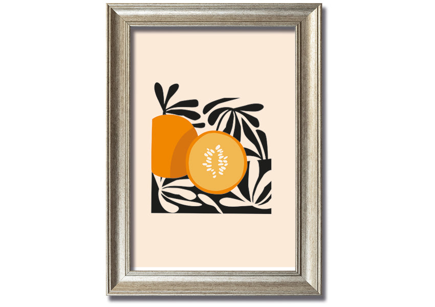 Hello Pumpkin framed print with autumn-themed design, available in various frame colors, handmade in the UK.