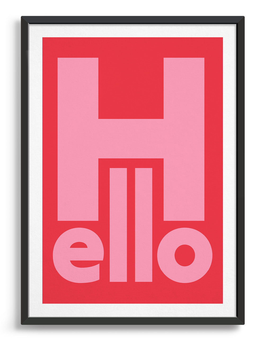 A stylish Hello print designed for modern decor, showcasing simplicity and elegance, crafted in Brighton, UK.