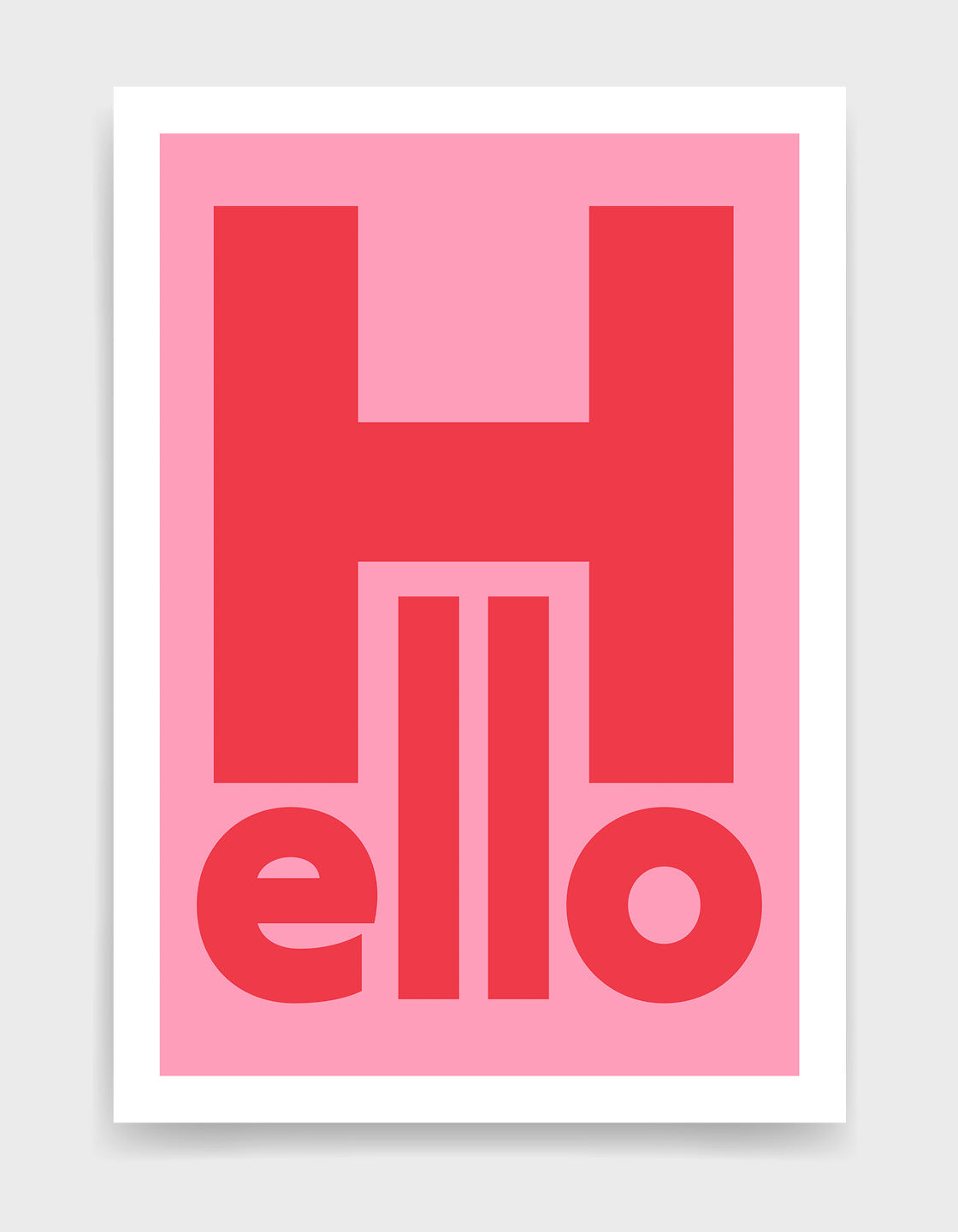 A stylish Hello print designed for modern decor, showcasing simplicity and elegance, crafted in Brighton, UK.