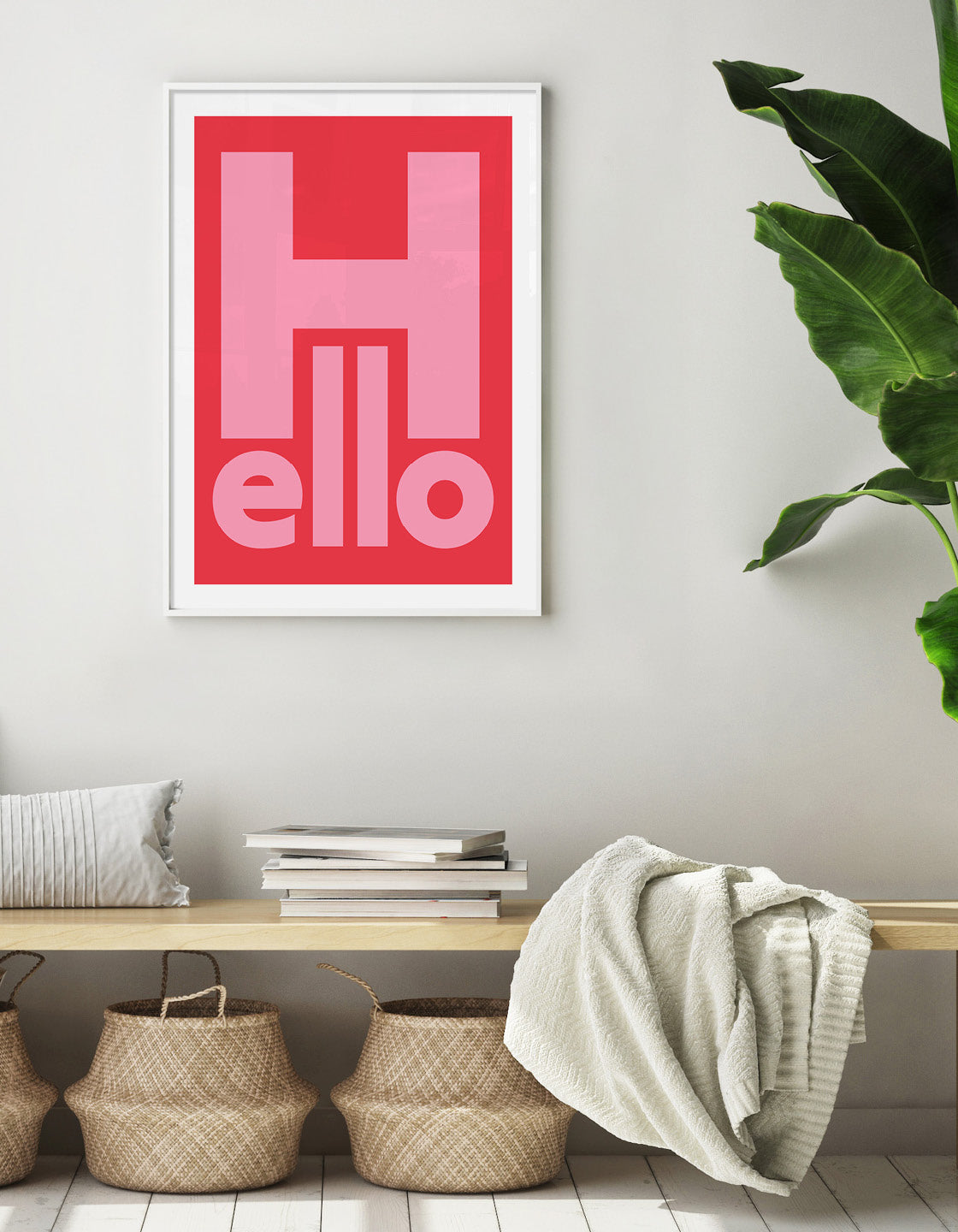 A stylish Hello print designed for modern decor, showcasing simplicity and elegance, crafted in Brighton, UK.