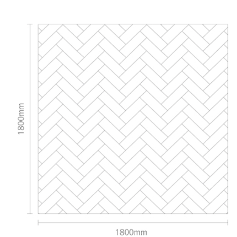 Herringbone shower curtain measuring 180cm x 180cm, featuring a modern design in high-quality polyester.