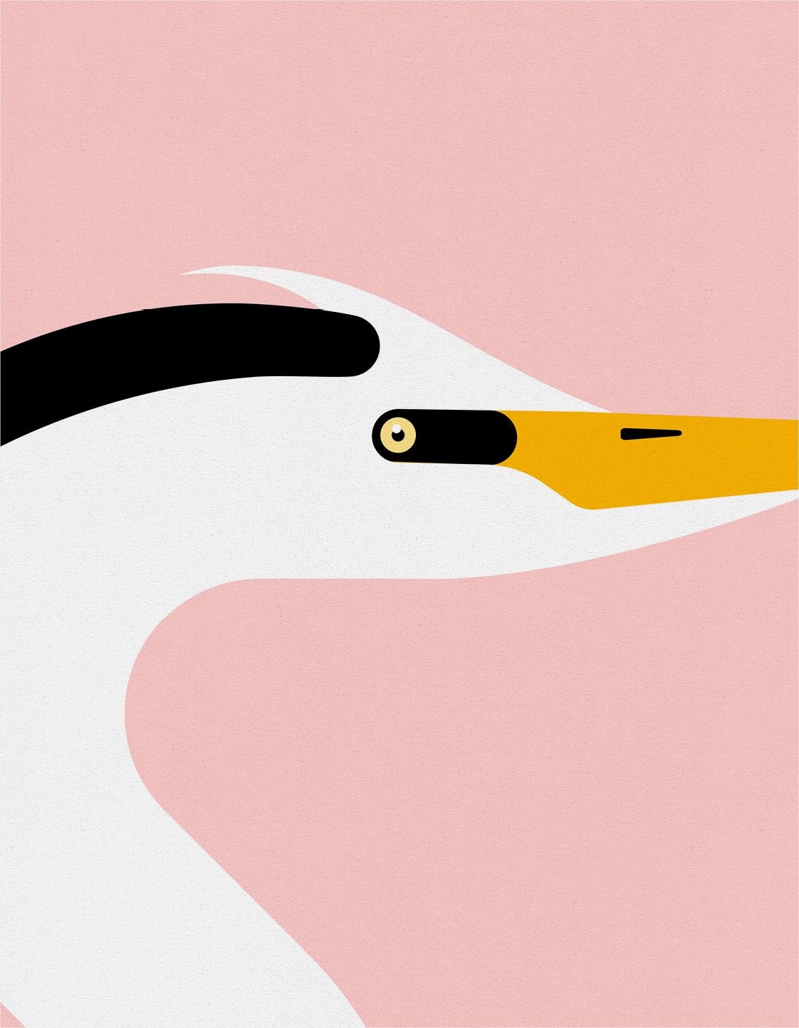 A vibrant and elegant poster of a heron, showcasing its beautiful design against a minimalistic background.