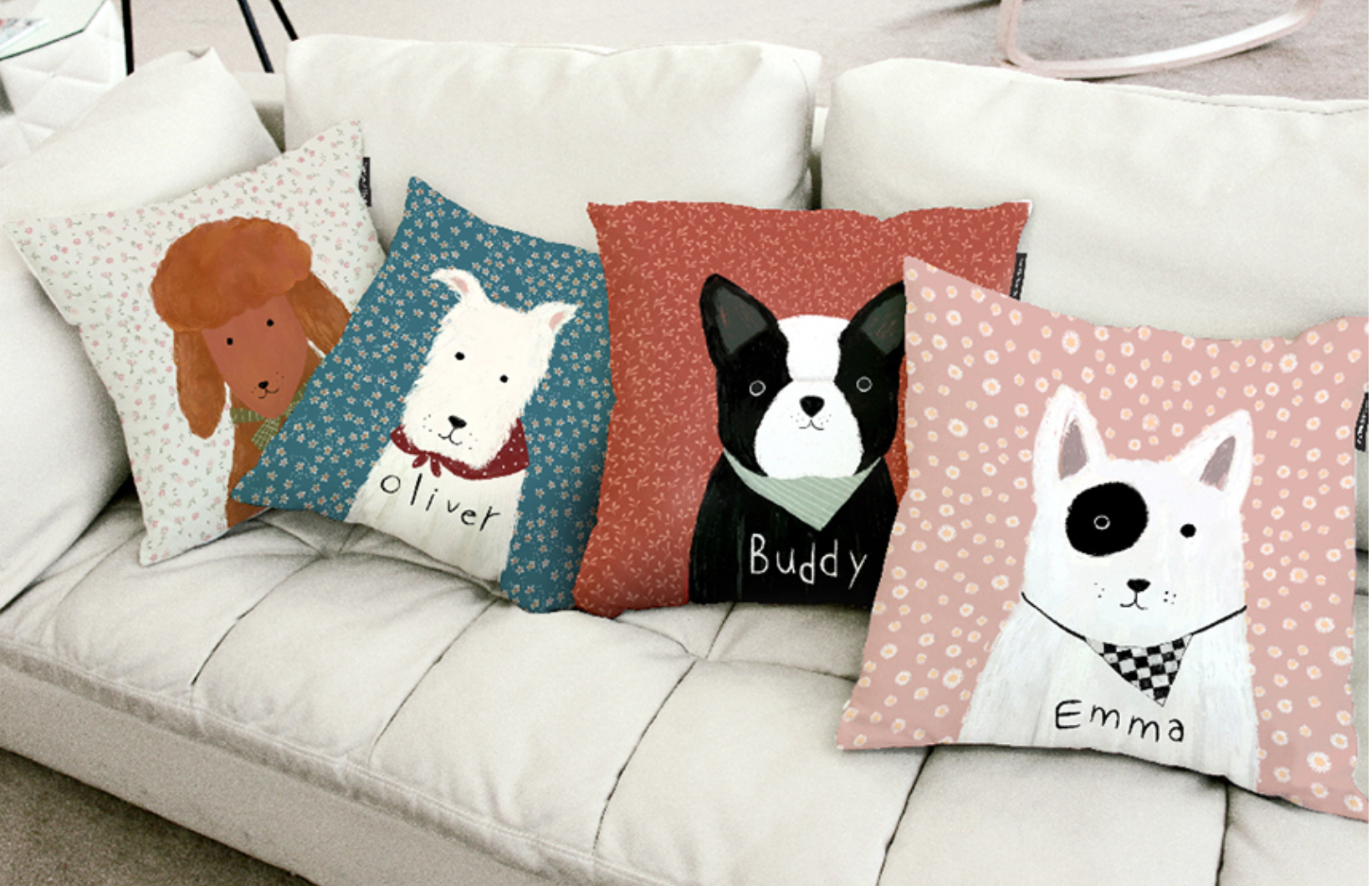 Hey Friends_Buddy double-sided cushion showcasing its stylish design and high-quality microfiber material.