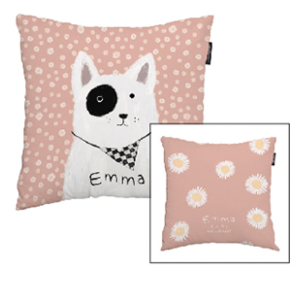 Hey Friends_Emma double-sided cushion showcasing its stylish design and high-quality microfibre material.