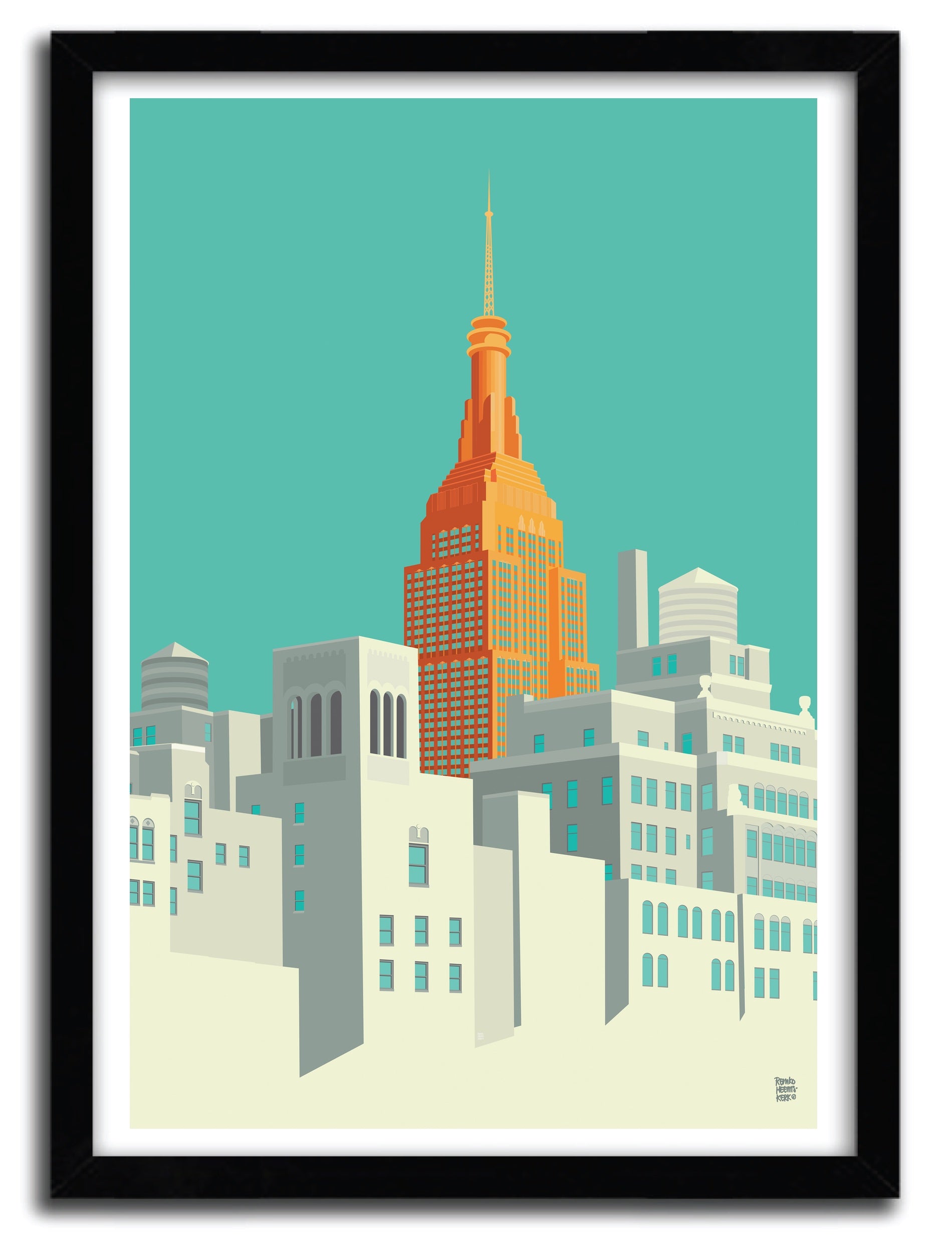 Highline art print by Remko Heemskerk on fine arts paper, showcasing vibrant colors and intricate details.